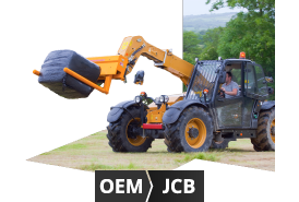Image d'un tracteur indiquant que des pièces de rechange d'origine sont disponibles pour les machines Ford/New Holland, John Deere et Case IH